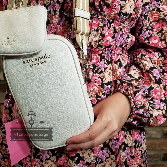 NWT Kate Spade Rosie Pebbled Leather North South Phone Zip Crossbody WHITE - Picture 6 of 6